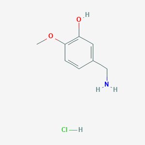 molecular formula C8H12ClNO2 B1284252 5-(Aminomethyl)-2-methoxyphenol hydrochloride CAS No. 42365-68-4