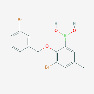 molecular formula C14H13BBr2O3 B1284261 (3-Bromo-2-((3-bromobenzyl)oxy)-5-methylphenyl)boronic acid CAS No. 849052-16-0