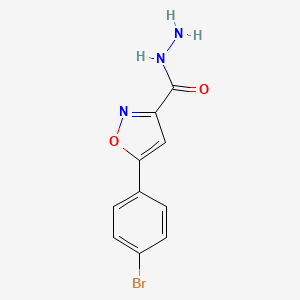 molecular formula C10H8BrN3O2 B1284269 5-(4-Bromophenyl)isoxazole-3-carboxylic acid hydrazide CAS No. 870703-96-1