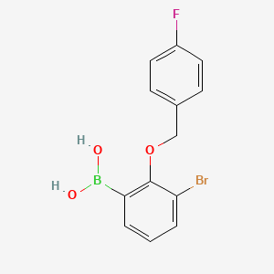 molecular formula C13H11BBrFO3 B1284273 (3-Bromo-2-((4-fluorobenzyl)oxy)phenyl)boronic acid CAS No. 849052-22-8