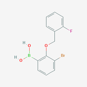 molecular formula C13H11BBrFO3 B1284274 (3-溴-2-((2-氟苯甲基)氧基)苯基)硼酸 CAS No. 870778-86-2