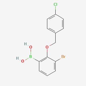 molecular formula C13H11BBrClO3 B1284275 (3-Bromo-2-((4-chlorobenzyl)oxy)phenyl)boronic acid CAS No. 849052-23-9