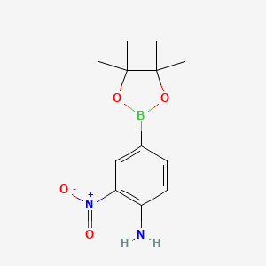 molecular formula C12H17BN2O4 B1284282 4-Amino-3-nitrophenylboronic acid pinacol ester CAS No. 833486-94-5