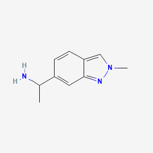 molecular formula C10H13N3 B12842821 6-(1-Aminoethyl)-2-methyl-2H-indazole 