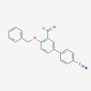 molecular formula C21H15NO2 B12842830 4'-(Benzyloxy)-3'-formyl[1,1'-biphenyl]-4-carbonitrile 