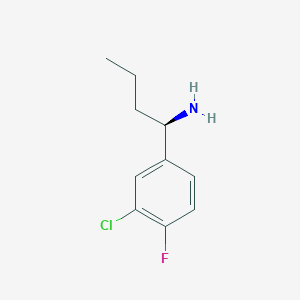 molecular formula C10H13ClFN B12842972 (R)-1-(3-Chloro-4-fluorophenyl)butan-1-amine 