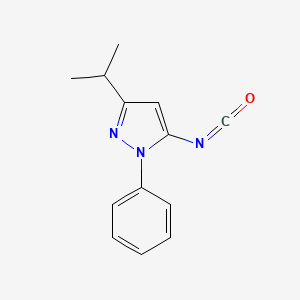 molecular formula C13H13N3O B12842975 3-Isopropyl-5-isocyanato-1-phenyl-1H-pyrazole 