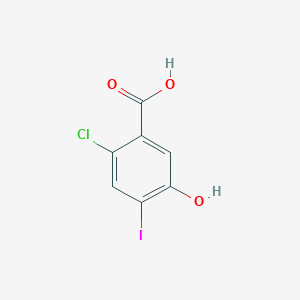 molecular formula C7H4ClIO3 B12843019 2-Chloro-5-hydroxy-4-iodobenzoic acid 