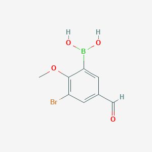 molecular formula C8H8BBrO4 B1284303 3-Bromo-5-formyl-2-methoxyphenylboronic acid CAS No. 1072951-80-4