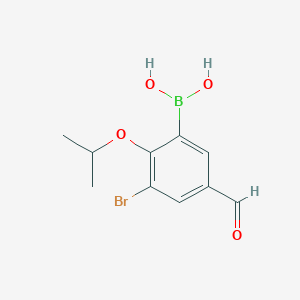 molecular formula C10H12BBrO4 B1284307 3-Bromo-2-isopropoxy-5-formylphenylboronic acid CAS No. 1072951-86-0