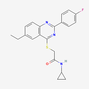 molecular formula C21H20FN3OS B12843081 N-Cyclopropyl-2-[[6-Ethyl-2-(4-Fluorophenyl)-4-Quinazolinyl]Thio]-Acetamide 