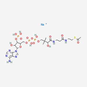 molecular formula C23H38N7NaO17P3S B1284313 辅酶 A、S-乙酸盐、三钠盐 (9CI) CAS No. 102029-73-2