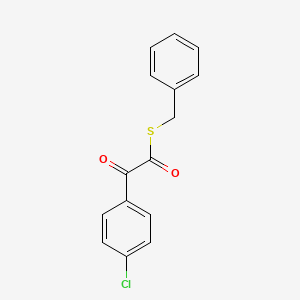 molecular formula C15H11ClO2S B12843205 Benzeneethanethioic acid, 4-chloro-alpha-oxo-, S-(phenylmethyl) ester 