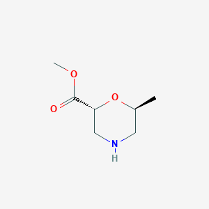 molecular formula C7H13NO3 B12843216 Rel-methyl (2R,6S)-6-methylmorpholine-2-carboxylate 