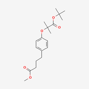 molecular formula C19H28O5 B12843335 4-[4-(1-Tert-butoxycarbonyl-1-methyl-ethoxy)-phenyl]-butyric acid methyl ester 