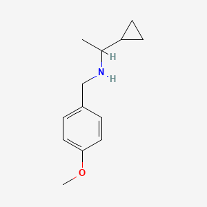 molecular formula C13H19NO B1284336 N-(1-cyclopropylethyl)-N-(4-methoxybenzyl)amine CAS No. 871217-49-1
