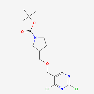 molecular formula C15H21Cl2N3O3 B12843362 tert-Butyl 3-(((2,4-dichloropyrimidin-5-yl)methoxy)methyl)pyrrolidine-1-carboxylate 