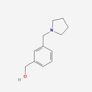 molecular formula C12H17NO B1284344 [3-(Pyrrolidin-1-ylmethyl)phenyl]methanol CAS No. 91271-59-9