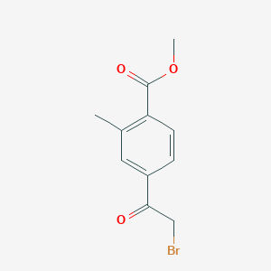 molecular formula C11H11BrO3 B12843459 Methyl 4-(bromoacetyl)-2-methylbenzoate 