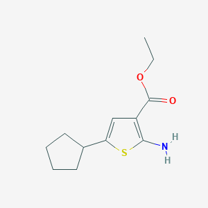 molecular formula C12H17NO2S B12843473 Ethyl 2-amino-5-cyclopentylthiophene-3-carboxylate 
