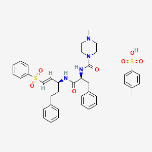 molecular formula C39H46N4O7S2 B12843525 K777 tosylate CAS No. 502960-91-0