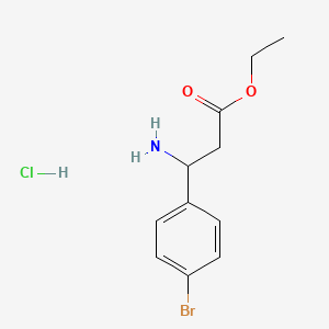 molecular formula C11H15BrClNO2 B1284356 Ethyl 3-amino-3-(4-bromophenyl)propanoate hydrochloride CAS No. 502841-92-1