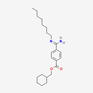 molecular formula C23H36N2O2 B12843677 Cyclohexylmethyl 4-(N-octylcarbamimidoyl)benzoate 