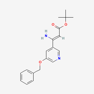molecular formula C19H22N2O3 B12843811 tert-butyl (Z)-3-amino-3-(5-phenylmethoxypyridin-3-yl)prop-2-enoate 