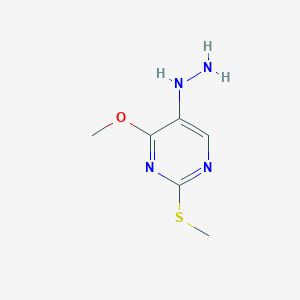 molecular formula C6H10N4OS B12843953 5-hydrazinyl-4-methoxy-2-(methylthio)Pyrimidine 