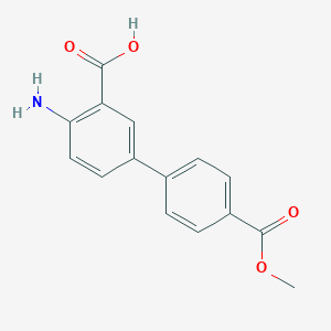 molecular formula C15H13NO4 B12844040 4-Amino-4'-(methoxycarbonyl)[1,1'-biphenyl]-3-carboxylic acid 