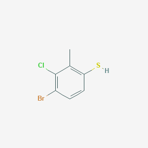 molecular formula C7H6BrClS B12844076 4-Bromo-3-chloro-2-methylbenzenethiol 