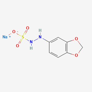 molecular formula C7H7N2NaO5S B12844147 Sodium N-(1,3-benzodioxol-5-yl)hydrazine-N'-sulphonate 