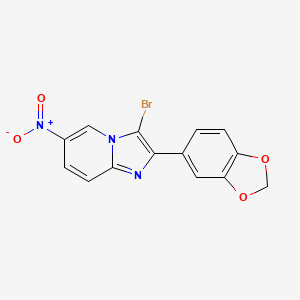 molecular formula C14H8BrN3O4 B1284473 2-(1,3-Benzodioxol-5-yl)-3-bromo-6-nitroimidazo[1,2-a]pyridine CAS No. 904814-03-5