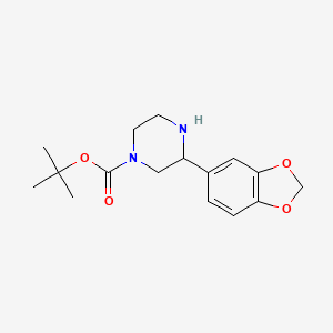 molecular formula C16H22N2O4 B1284477 3-Benzo[1,3]dioxol-5-YL-piperazine-1-carboxylic acid tert-butyl ester CAS No. 886769-95-5