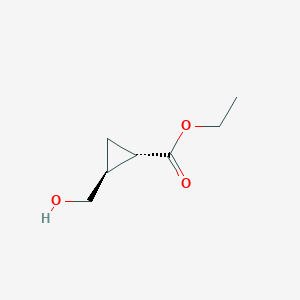molecular formula C7H12O3 B012845 trans-Ethyl 2-(hydroxymethyl)-cyclopropanecarboxylate CAS No. 109716-55-4