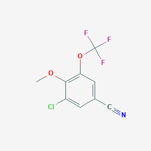 molecular formula C9H5ClF3NO2 B12845324 Benzonitrile,3-choro-4-methoxy-5-(trifluoromethoxy) 