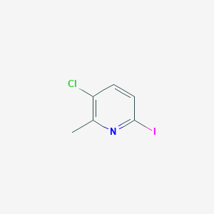 molecular formula C6H5ClIN B12845471 3-Chloro-6-iodo-2-methylpyridine 