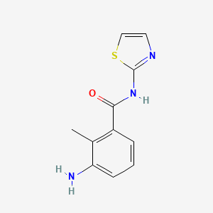 molecular formula C11H11N3OS B1284560 3-Amino-2-methyl-N-1,3-thiazol-2-ylbenzamide CAS No. 402585-79-9