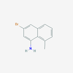 molecular formula C11H10BrN B12845600 3-Bromo-8-methylnaphthalen-1-amine 