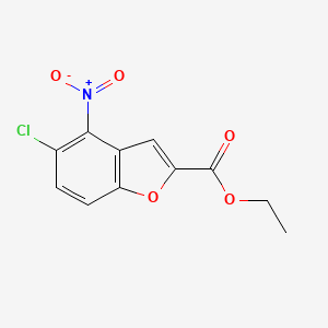 molecular formula C11H8ClNO5 B12845616 Ethyl 5-chloro-4-nitro-1-benzofuran-2-carboxylate CAS No. 412336-55-1