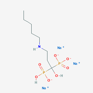 molecular formula C8H18NNa3O7P2 B12845626 Trisodium;hydroxy-[1-hydroxy-3-(pentylamino)-1-phosphonatopropyl]phosphinate 