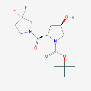 molecular formula C14H22F2N2O4 B12845750 tert-butyl (2S,4R)-2-(3,3-difluoropyrrolidine-1-carbonyl)-4-hydroxypyrrolidine-1-carboxylate 