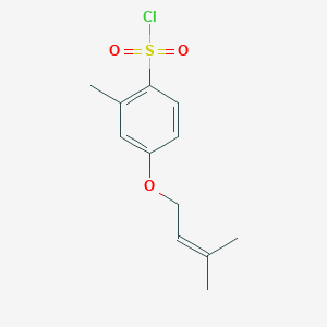 molecular formula C12H15ClO3S B12845809 2-Methyl-4-((3-methylbut-2-en-1-yl)oxy)benzenesulfonyl chloride 