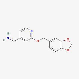 molecular formula C14H14N2O3 B12846023 [2-(2H-1,3-benzodioxol-5-ylmethoxy)pyridin-4-yl]methanamine 