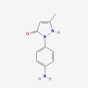 molecular formula C10H11N3O B12846204 1-(4-aminophenyl)-3-methyl-1H-pyrazol-5-ol 