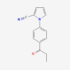 molecular formula C14H12N2O B12846501 1-(4-propionylphenyl)-1H-pyrrole-2-carbonitrile 