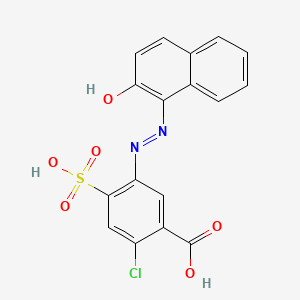 molecular formula C17H11ClN2O6S B12846529 2-Chloro-5-((2-hydroxynaphthalen-1-yl)diazenyl)-4-sulfobenzoic acid 