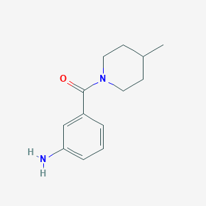 molecular formula C13H18N2O B1284663 (3-Aminophenyl)(4-methyl-1-piperidinyl)methanone CAS No. 915908-51-9