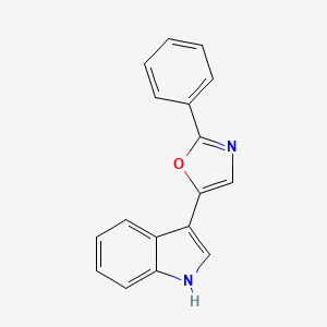 molecular formula C17H12N2O B12846696 5-(1H-Indol-3-yl)-2-phenyloxazole 