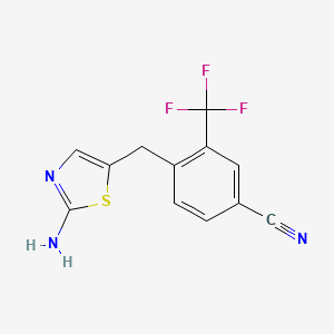 4-[(2-Amino-1,3-thiazol-5-yl)methyl]-3-(trifluoromethyl)benzonitrile